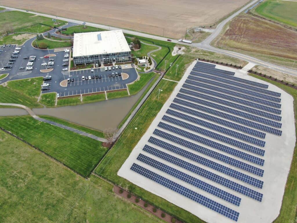 Southern Star’s solar array, located east of its headquarters building at 4700 State Route 56 in Owensboro, spans approximately four acres and was constructed in 2021.