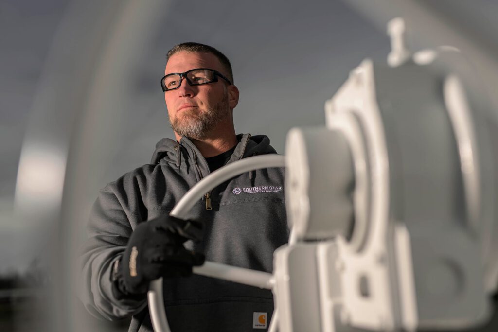 Man holding control valve